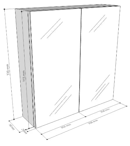 Procasa Kivu armoire de toilette sans éclairage avec 2 portes 700 x 720 x 160 mm - blanc - sans combibox