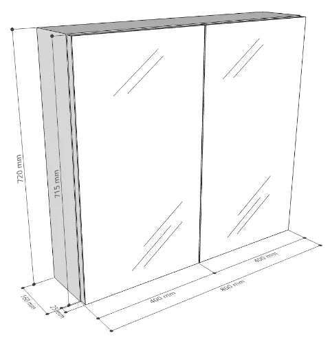 Procasa Kivu armoire de toilette sans éclairage avec 2 portes 800 x 720 x 160 mm - blanc - sans combibox