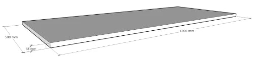 Procasa Kivu plan vasque HPL 1200 x 500 x 18 mm - blanc laminat