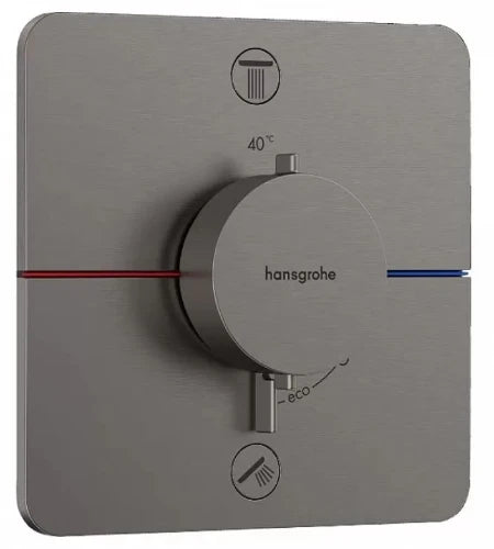 Hansgrohe Showerselect Comfort Q robinet thermostatique encastré pour 2 fonctions - noir chromé brossé
