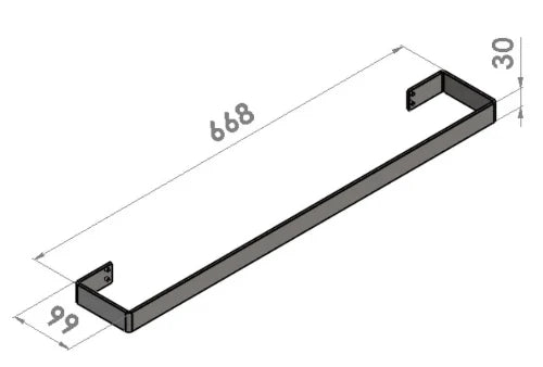 Procasa Luceo porte serviettes pour panneau infrarouge - 300/600W - inox