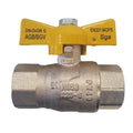 SGA robinet gaz à bille avec levier papillon (jaune) FF 1/2 x 1/2 - ARGB agrée EN331 MOP5
