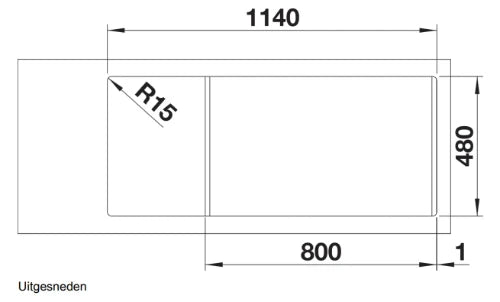 Blanco Dinas évier à encastrer réversible inox incl garniture 18/10 8S 116x50cm