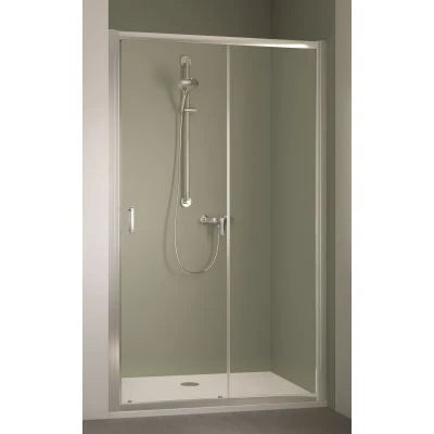 Kermi Stina G2D porte coulissante 1400 x 1950 mm - reglable de 1360-1410 mm - SIHG ESG transparante Clean - profil chromé