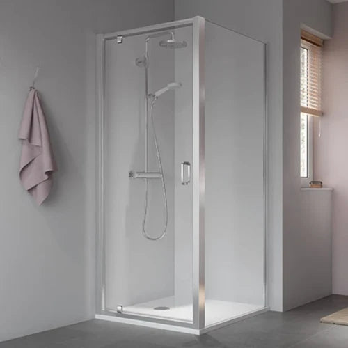 Kermi Stina KOP porte pivotante 900 x 1950 mm - reglable de 860-910 mm - SIHG ESG transparante Clean - profil chromé