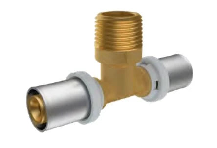 RIIFO Multi raccord à sertir en laiton Té mâle FMF 50 x 1/2 M x 50 mm