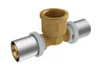 RIIFO Multi raccord à sertir en laiton Té femelle FFF 32 x 1/2 F x 32 mm