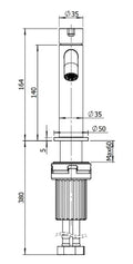 Procasa Vivo mitigeur lavabo avec démarrage à froid - Gun Metal PVD - acier mat PVD
