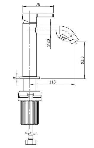 Procasa Vivo mitigeur lavabo avec démarrage à froid - Brushed Copper PVD - cuivre brossé PVD