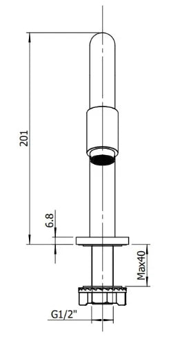 Procasa Vivo robinet eau froide - bec 190 mm - Brushed Copper PVD - cuivre brossé PVD