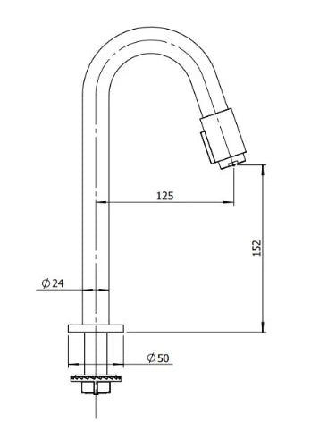 Procasa Vivo robinet eau froide - bec 270 mm - noir mat