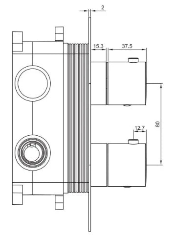 Procasa Vivo set de finition robinet douche - chromé