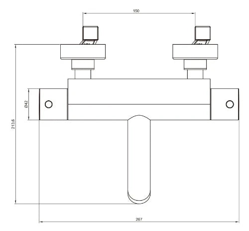 Procasa Vivo robinet thermostatique bain - Brushed Nickel PVD - brossé mat PVD
