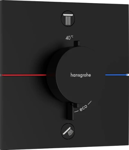 Hansgrohe Showerselect Comfort E robinet thermostatique encastré pour 2 fonctions - noir mat