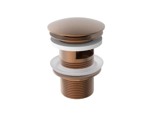 Procasa Vivo crepine avec trop plein - click-clack - non fermable - Brushed Copper PVD - cuivre brossé PVD