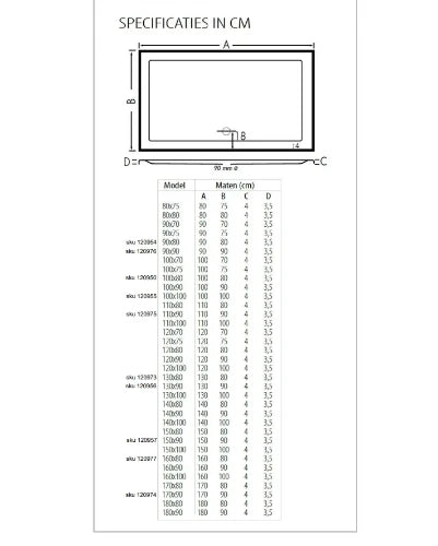 Bado Mariana receveur de douche acrylique 1300 x 900 x 40 mm - blanc