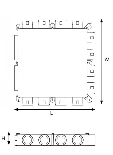 Begetube Profi-air boite de distribution modèle bas 2 x ovalduct - 12 x 63 mm