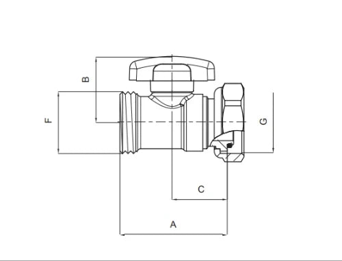 Begetube vanne à bille avec losse pivot M24 x M24