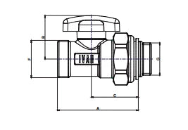 Begetube vanne à bille avec raccord MF 1/2 x M24