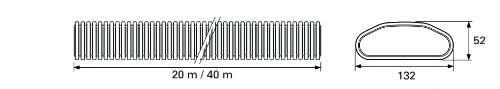 Begetube Profi-air tuyau tunnel ventilation flexible 132 x 52 mm (rouleau 20m) - prix par mètre