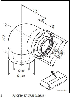 Bosch FC-CE80-87 coude concentrique Ø 80/125, 87°