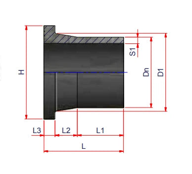 Elofit électrosoudure collet à souder 90 mm - PN16 - modèle allongé