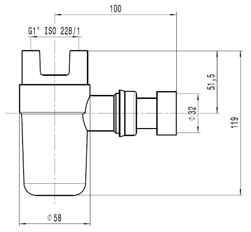 Caleffi 319 siphon pour groupe de sécurité pour boiler 4/4 - blanc