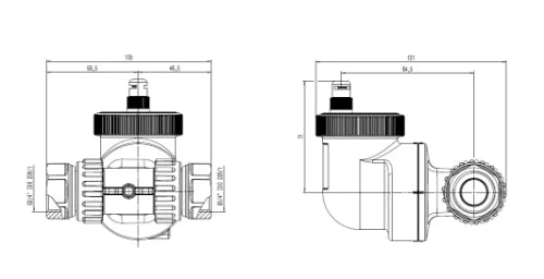 Caleffi 551 DisCalSlim séparateur d'air FF 3/4 x 3/4 - Universel horizontal/vertical - synthétique