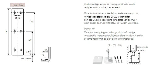 Stelrad Vertex Plan CT radiateur H1800xT20xB500 - 1266 Watt (EN442 75/65/20) - Ral 9016 Blanc signalisation