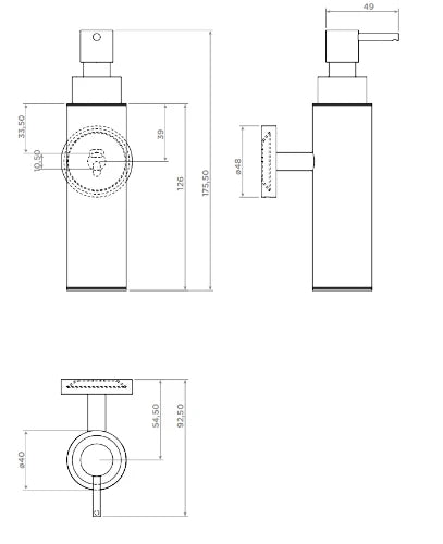 Clou Sjokker distributeur de savon 100 ml - modèle mural - chromé