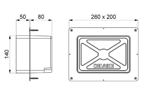 DELABIE Boîtier encastré étanche pr mit. thermostatique dche - kit 1/2