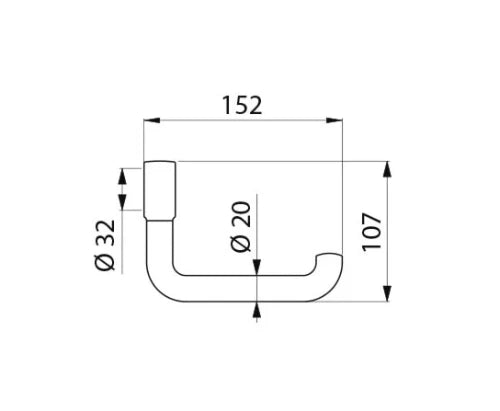 DELABIE Porte-papier WC à rouleau pour barre Ø32-34 chromé