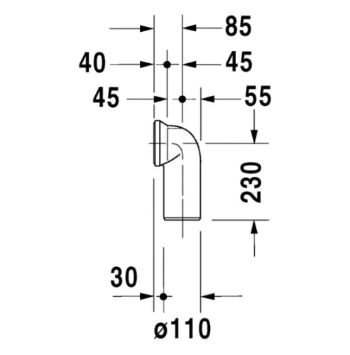 Duravit Acces Vario pièce de raccordement toilette 70-225 mm