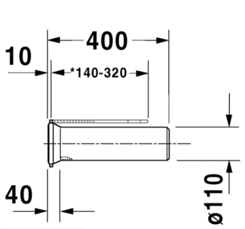Duravit Acces Vario pièce de raccordement toilette 70-225 mm