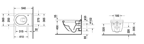 Duravit Starck 3 wc-suspendu PACK m. bride (wc-suspendu + siège softclose) - blanc - fixations invisibles