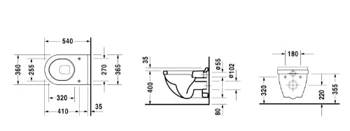 Duravit Starck 3 wc-suspendu PACK (wc-suspendu + siège softclose) - blanc