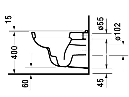 Duravit D-Code cuvette suspendue PACK (cuvette suspendue + abattant softclose) - blanc - L355x545 mm