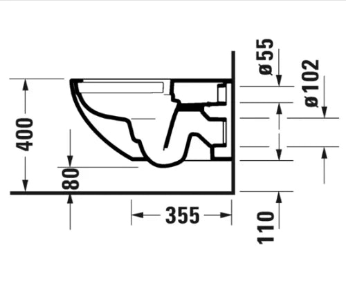 Duravit Architec wc-suspendu PACK Rimless (wc-suspendu + siège softclose) sans bride - blanc - B365xD575 mm