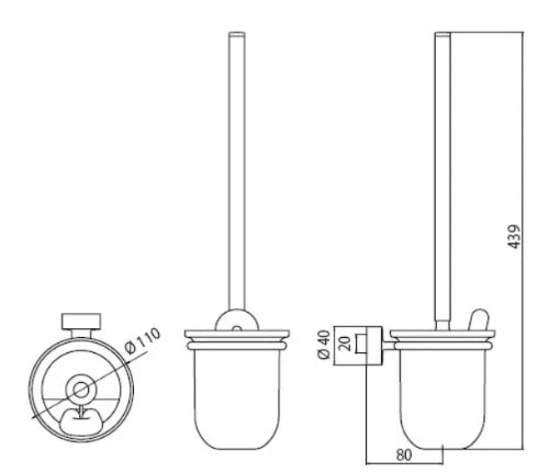 Emco Rondo 2 porte-brosse wc  - chromé