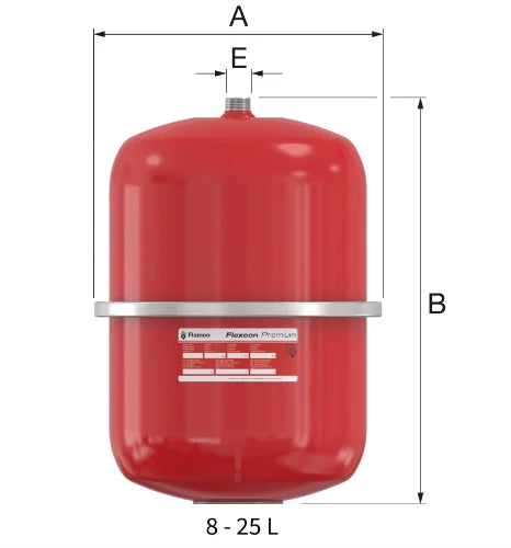 Flamco Flexcon Premium 18 vase d'expansion (cv) 18 l x 3/4 - 1 bar - membrane synthétique (15 ans garantie)