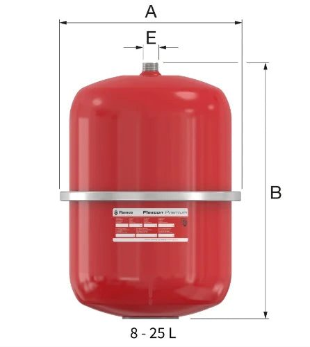 Flamco Flexcon Premium 12 vase d'expansion (cv) 12 l x 3/4 - 1 bar - membrane synthétique (15 ans garantie)