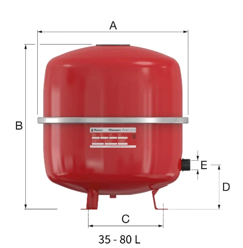 Flamco Flexcon Premium 50 vase d'expansion (cv) 50 l x 3/4 - 1 bar - membrane synthétique (15 ans garantie)