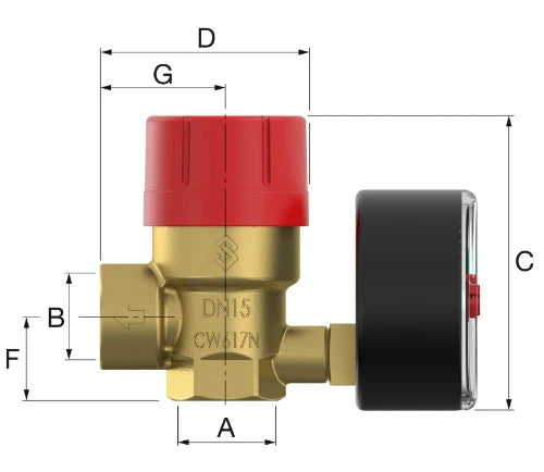 Flamco Prescomano groupe de sécurité avec manomètre FF 3/4 - 3 bar