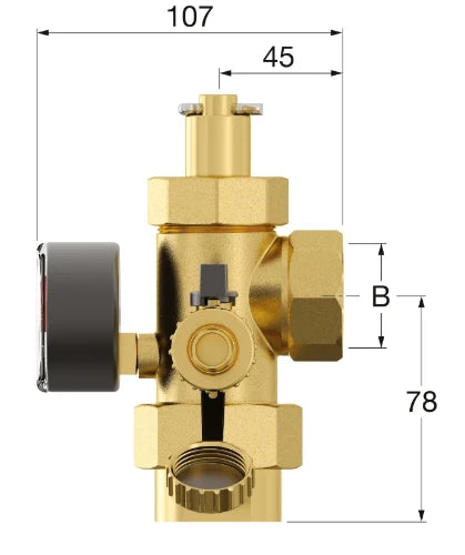 Flamco Flexcon pièce de raccordement avec manomètre 4/4 x 63 mm pour vases d'expansion