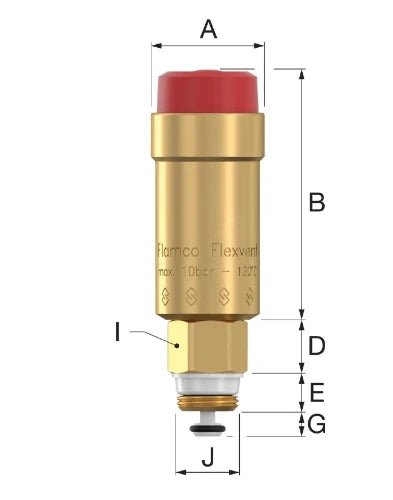 Flamco FlexVent purgeur automatique 3/8 - avec vanne d'isolement