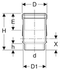 Geberit PE Silent-DB20 manchon de dilatation MF 90 x 90 mm