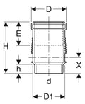 Geberit PE Silent-DB20 manchon de dilatation MF 110 x 110 mm