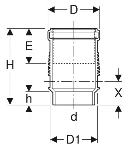 Geberit PE Silent-DB20 manchon de dilatation MF 135 x 135 mm
