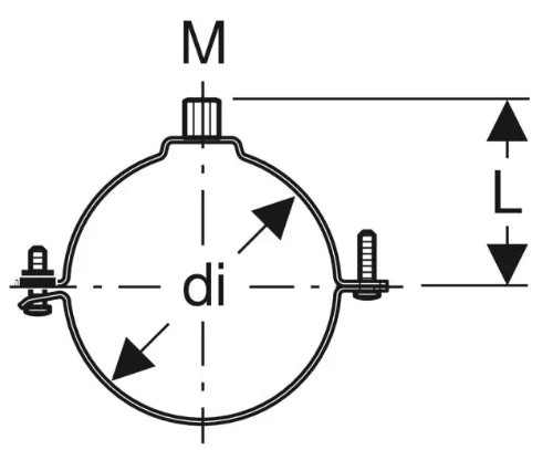 Geberit PE galva collier léger M8/M10 x 56 mm