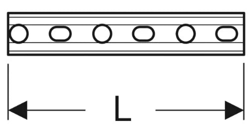Geberit Pluvia rail de montage (longueur 5m) 60 x 40 mm (prix au mètre)